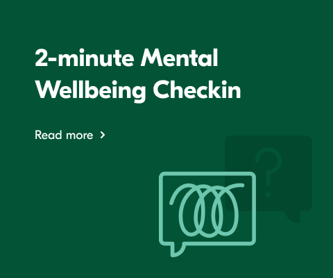Text reading "2-minute mental wellbeing checkin".