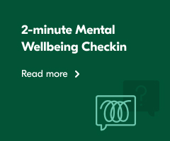 Text reading "2-minute mental wellbeing checkin".