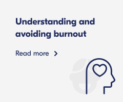 Text reading "Understanding and avoiding burnout".